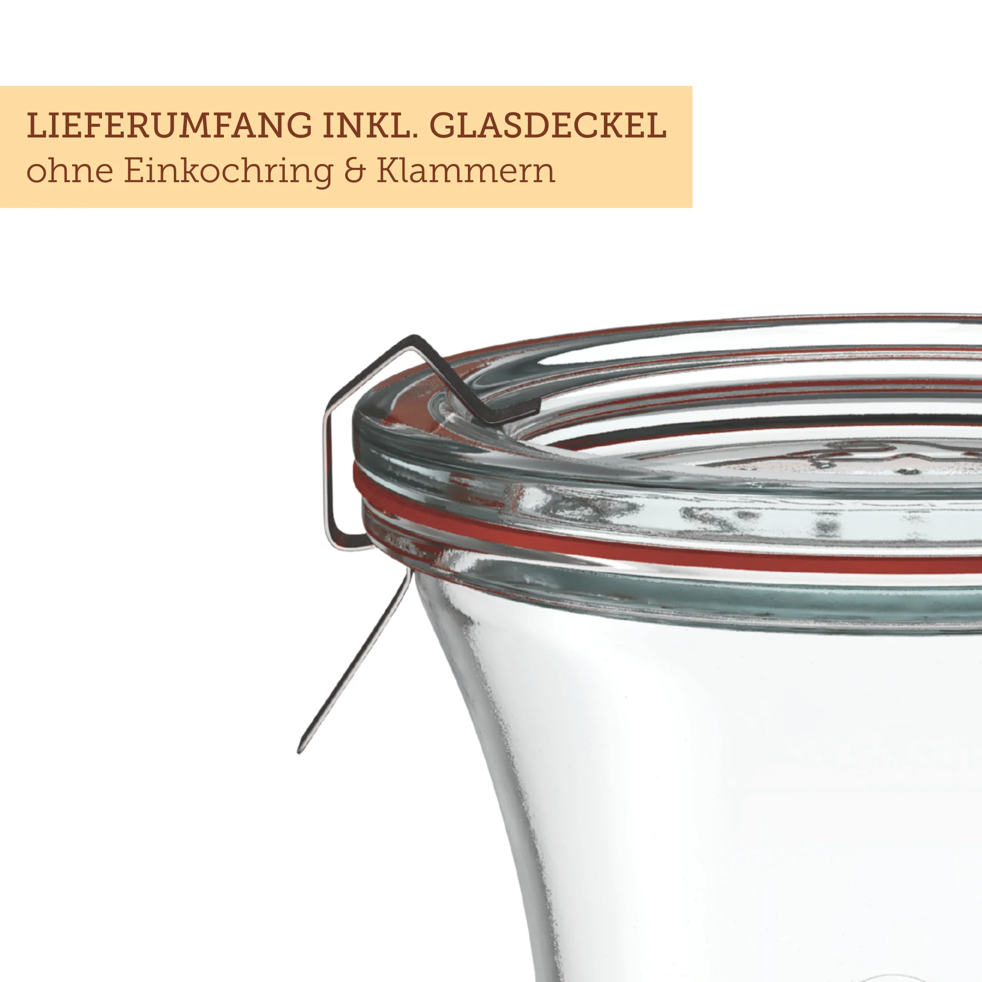 Delikatessenglas 300 ml mit Glasdeckel (6 St.) - Image 3