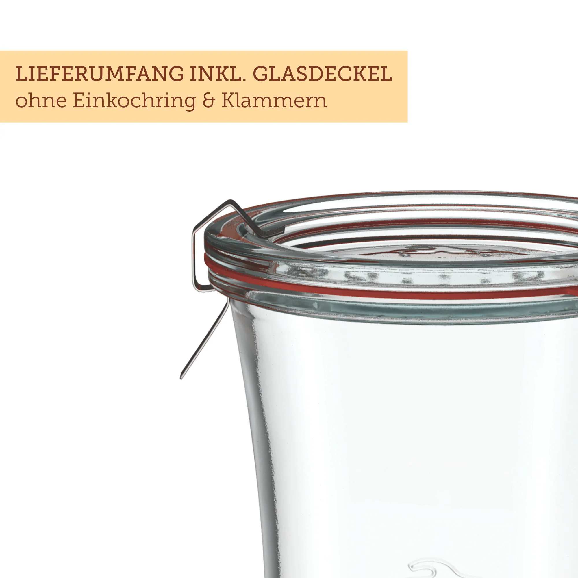 Delikatessenglas 650 ml mit Glasdeckel (6 St.) - Image 3