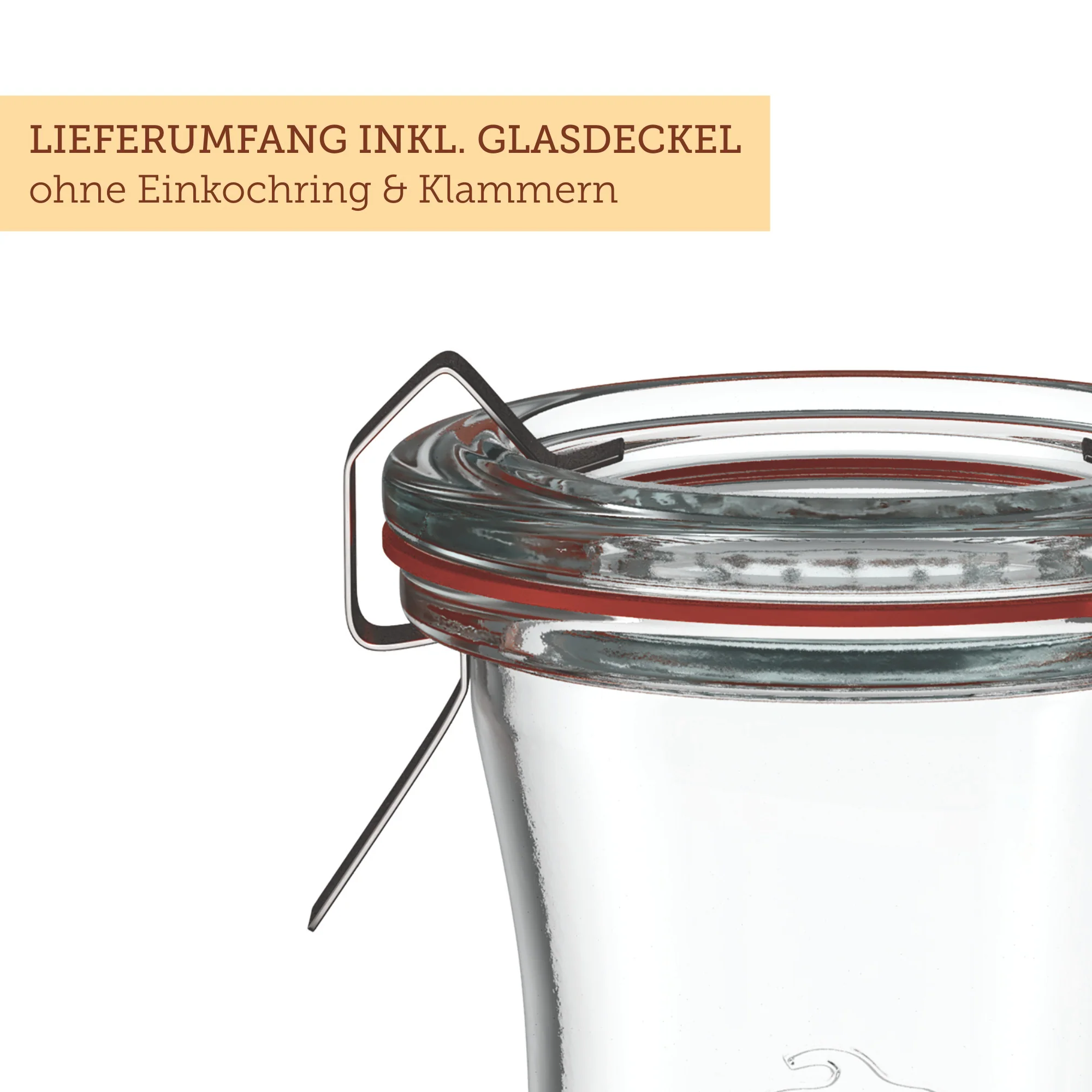 Delikatessenglas 95 ml mit Glasdeckel (6 St.) - Image 3