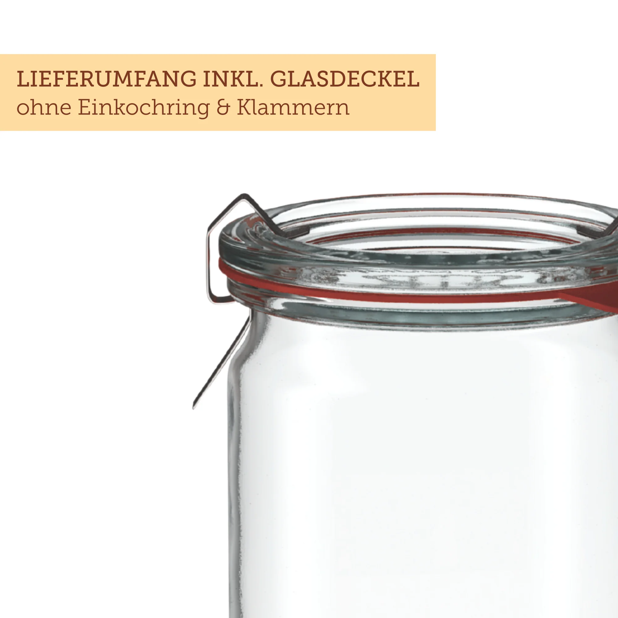 Zylinderglas 550 ml mit Glasdeckel (6 St.) - Image 3