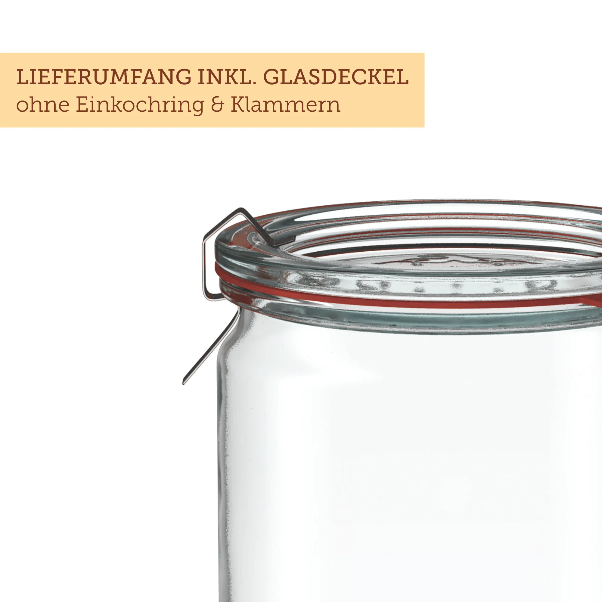Zylinderglas 975 ml mit Glasdeckel (6 St.) - Image 3
